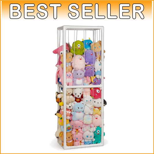 Easy Assembly Stuffed Animal Holder - Extra Large PVC Storage for Kids' Rooms