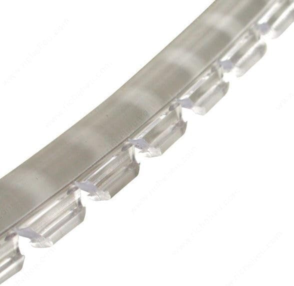 50 Feet of Clear Rubber Retainer for Woodworking Glass Doors - Noise Reduction