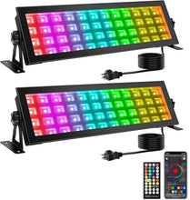 Load image into Gallery viewer, Remote-Controlled 2-Pack LED Stage Wash Light Bar - Perfect for Events &amp; Parties