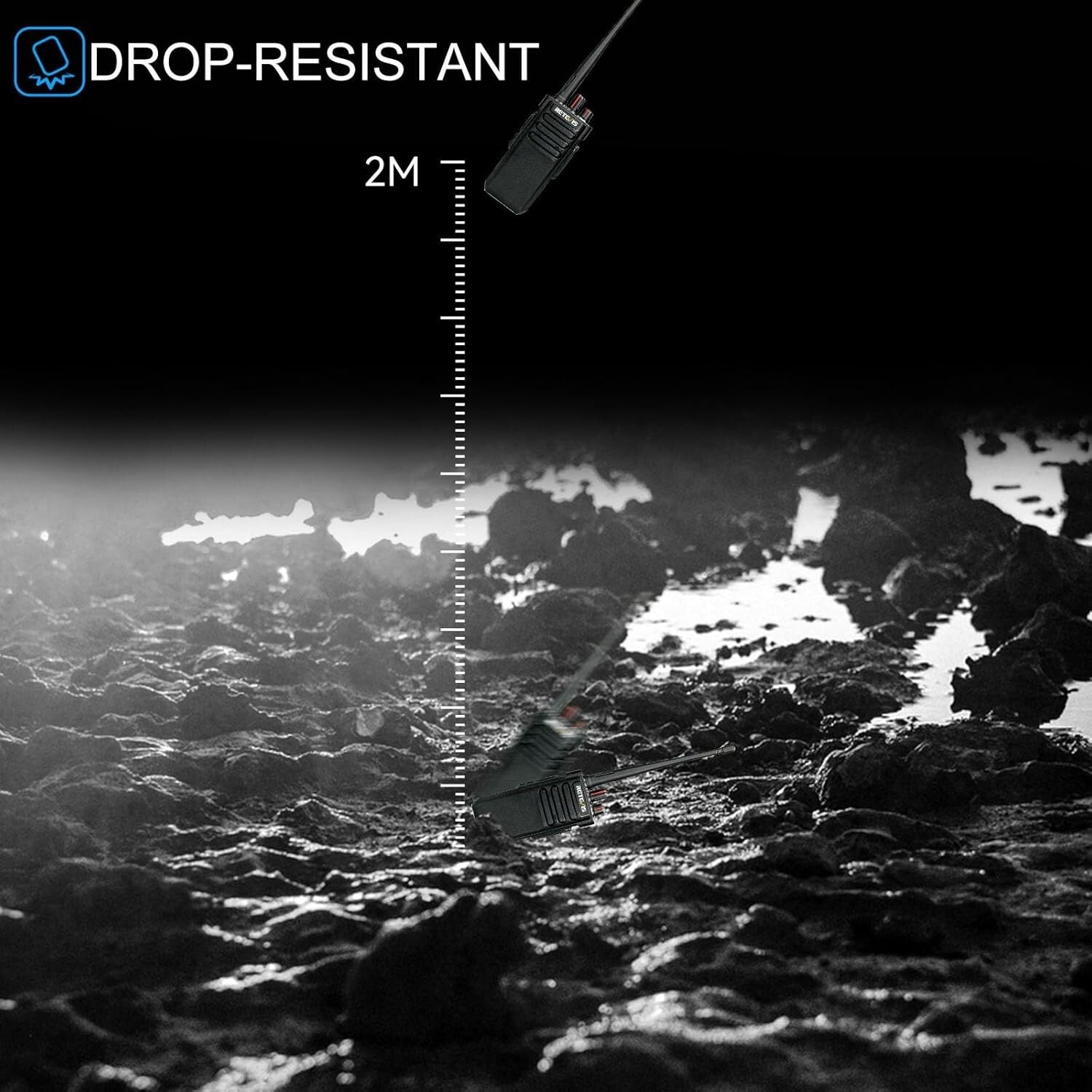 Enterprise-Grade Walkie Talkies, 7 Mile Range, Waterproof Speaker Mic Included