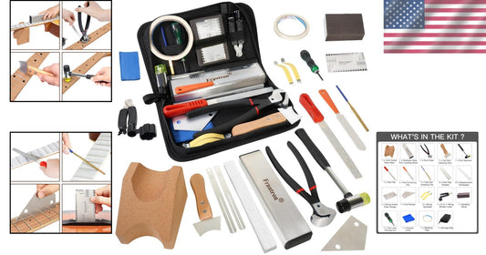Professional Guitar Luthier Fret Repair Tool Kit with Neck Rest & Leveling Beam