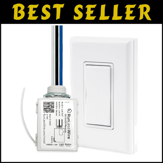 Self-Powered Kinetic Remote Light Switch with Easy Surface Mount Installation