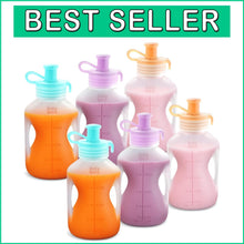 Load image into Gallery viewer, Mess-Free Baby Feeding with Reusable Silicone Food Pouches, Dishwasher Safe, 5oz