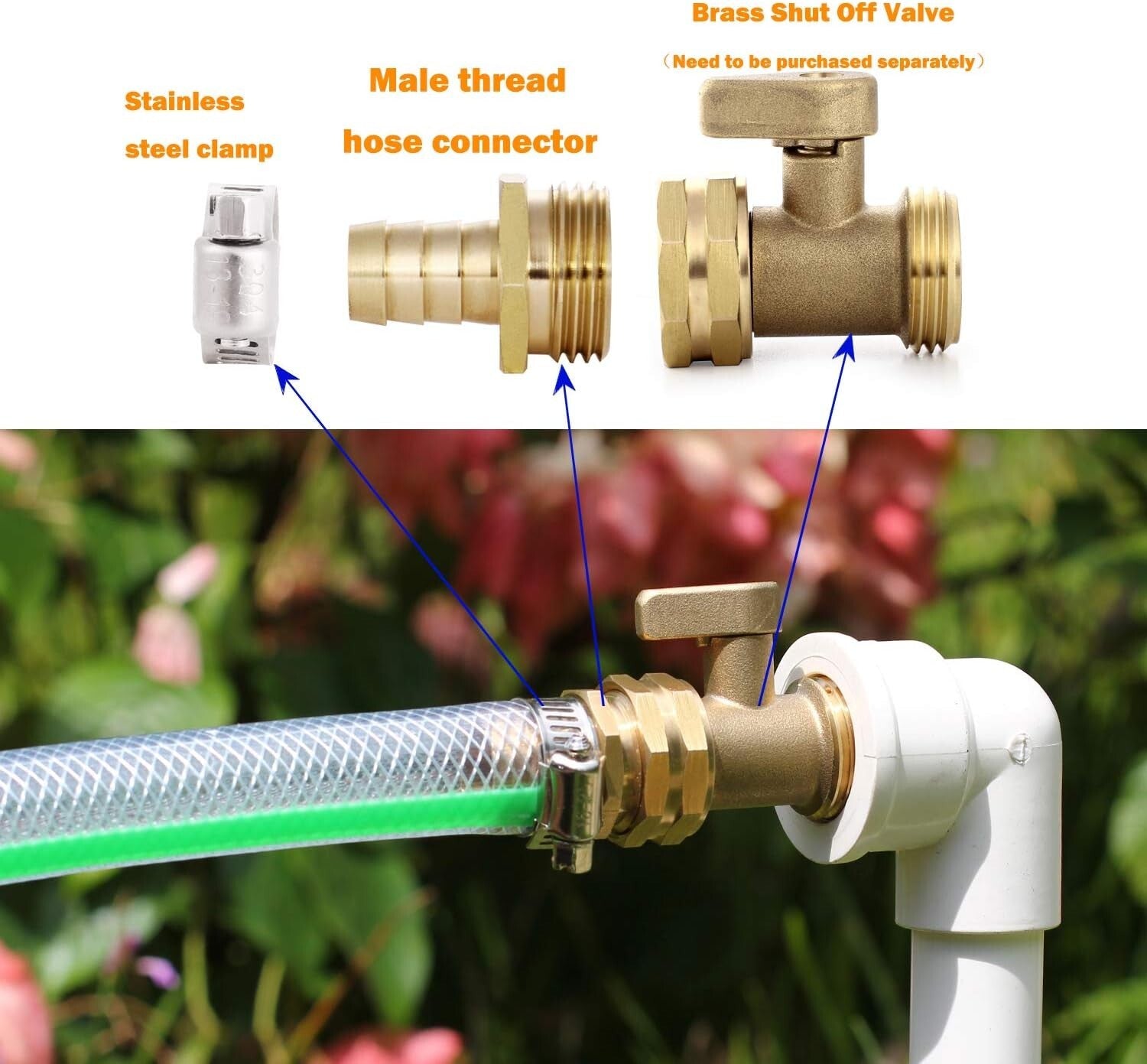 Durable Brass Garden Hose Repair Connector Set - 10 Male & 10 Female Fittings