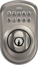 Load image into Gallery viewer, Plymouth Keyless Deadbolt - Illuminated Keypad Entry Lock in Sleek Satin Nickel