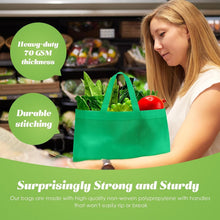 Load image into Gallery viewer, Versatile 100 Piece Non-Woven Grocery Bags - Portable &amp; Customizable in Green