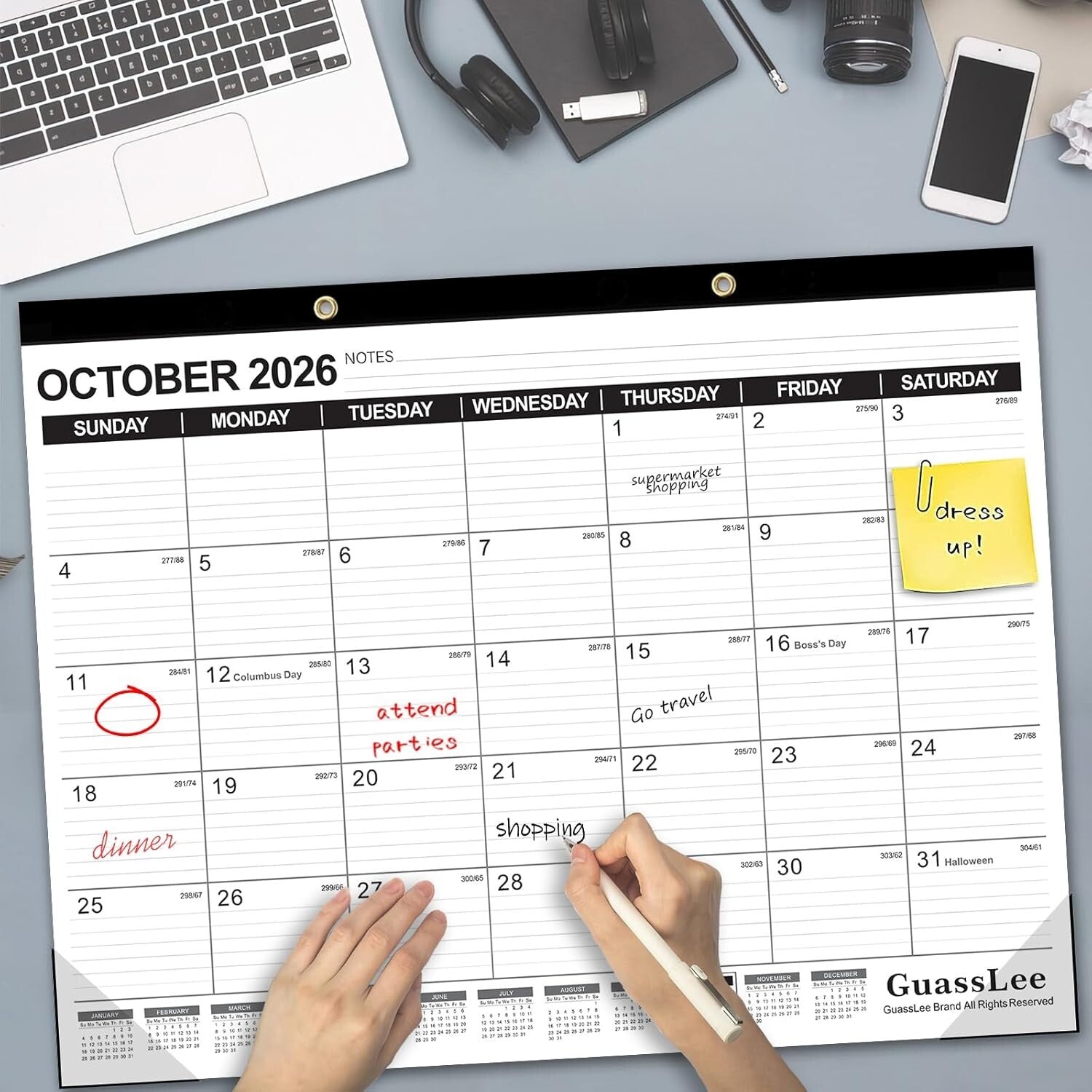 2025-2026 Hanging Planner - Premium Paper with Durable Design for Home & Office