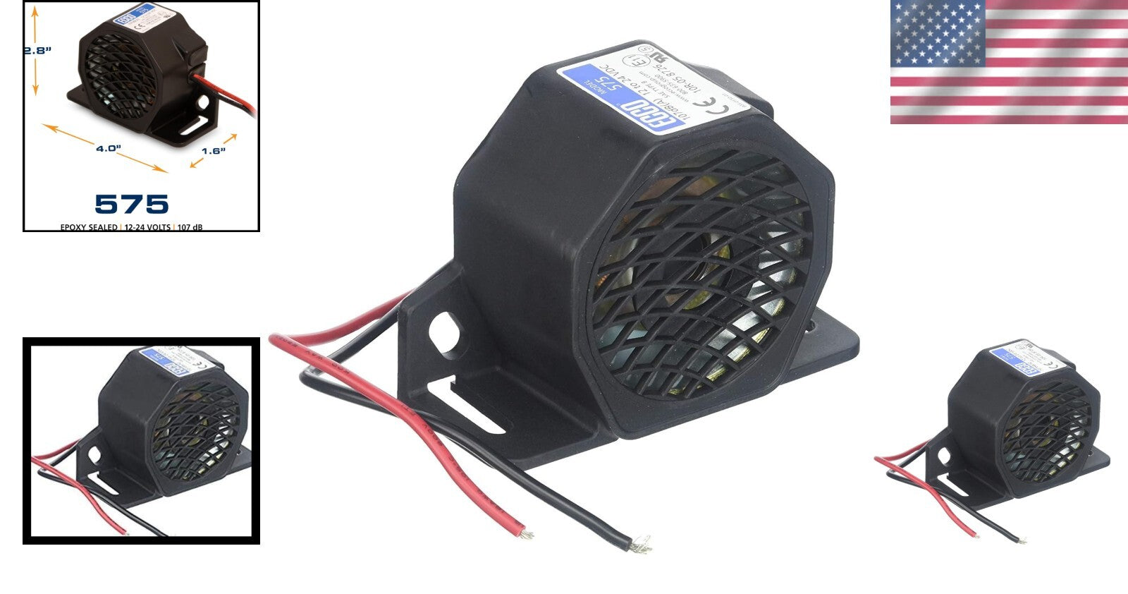 Compact 107 dB Back Up Alarm: Durable and Easy-to-Install Vehicle Safety Device