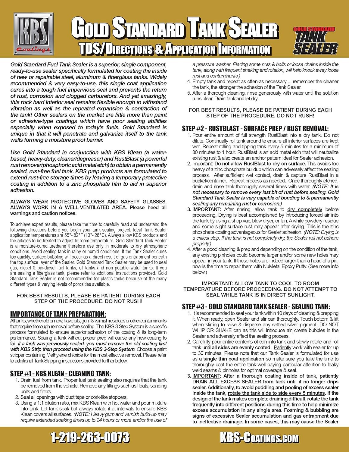 Flexible 25 Gallon Fuel Tank Sealer Kit - Complete Rust Prevention Solution