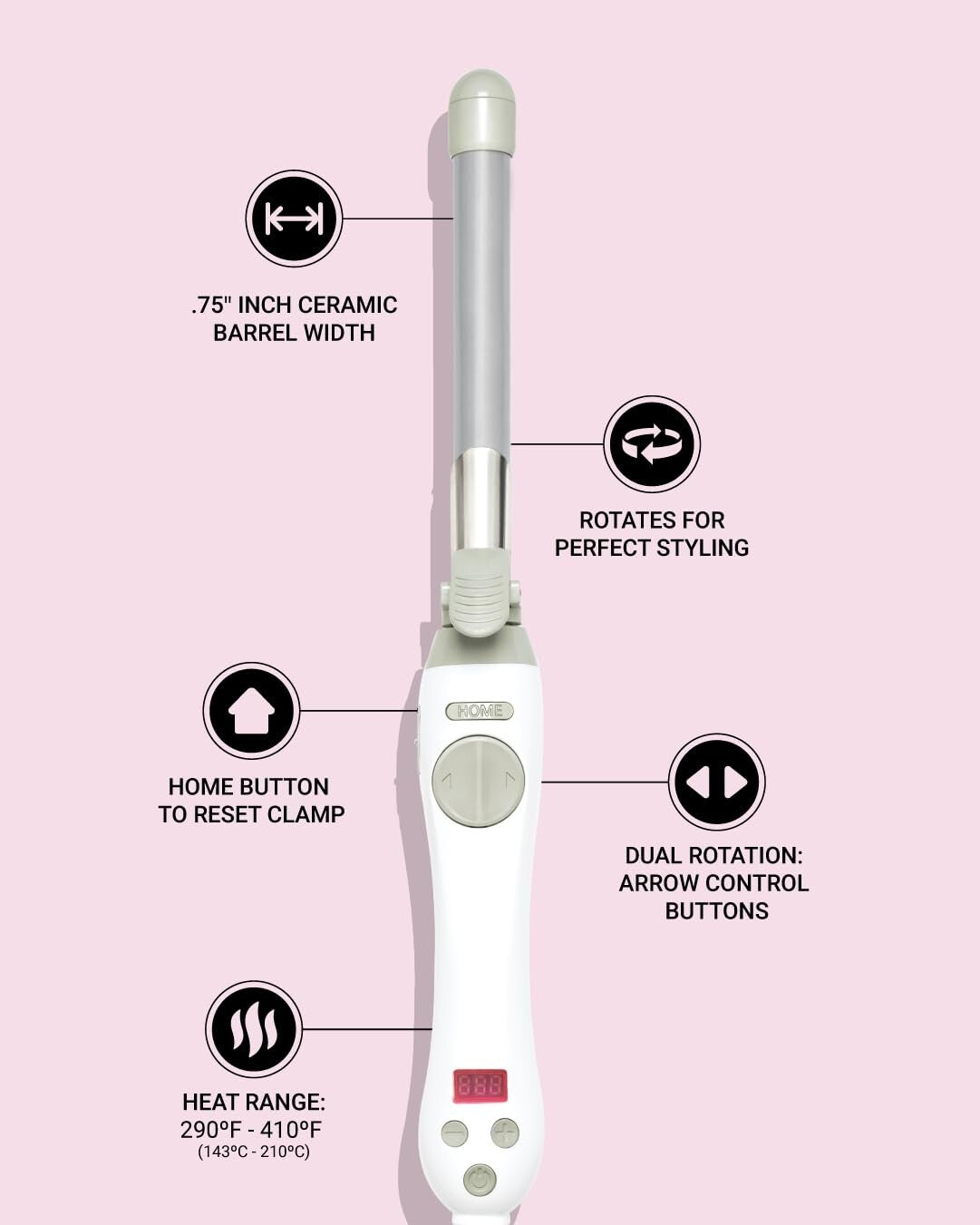 Beachwaver Co. S.75 Curling Iron - .75" Ceramic Barrel for Effortless Waves