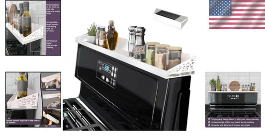 Elegant Magnetic Stove Top Shelf, 30 Inch - Spice Rack for Kitchen Efficiency
