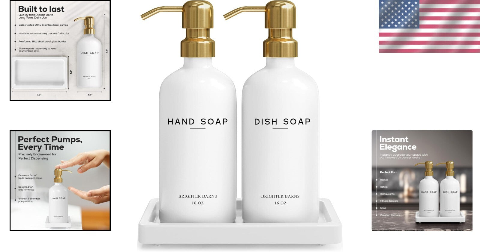 Eco-Friendly Glass Soap Dispenser Set with Ceramic Tray - Modern Kitchen Upgrade