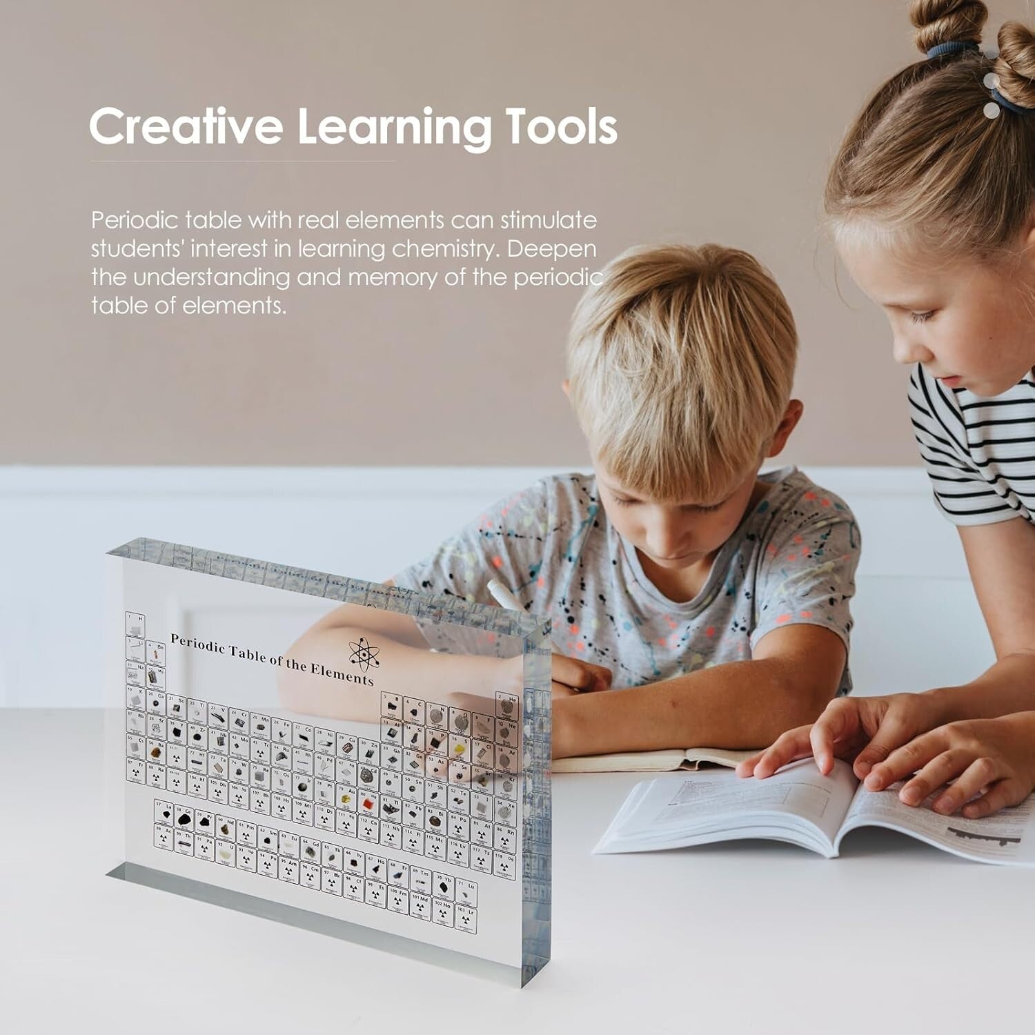 Large Acrylic Periodic Table with Real Elements - Unique Gift for Science Lovers