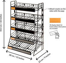 Load image into Gallery viewer, Compact Countertop Snack Organizer - Tiered Rack for Chips and Candy Display