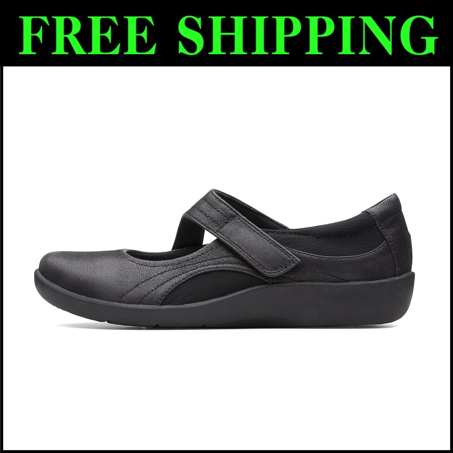 Comfortable Women's Sillian Bella Black Mary Jane Flats | Cloud Steppers Size 8W