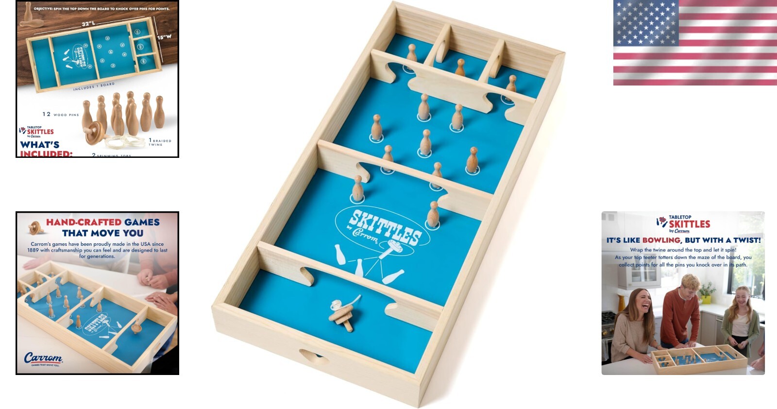 Skittles Game - Large Wooden Board Game for Family Fun Indoors & Outdoors