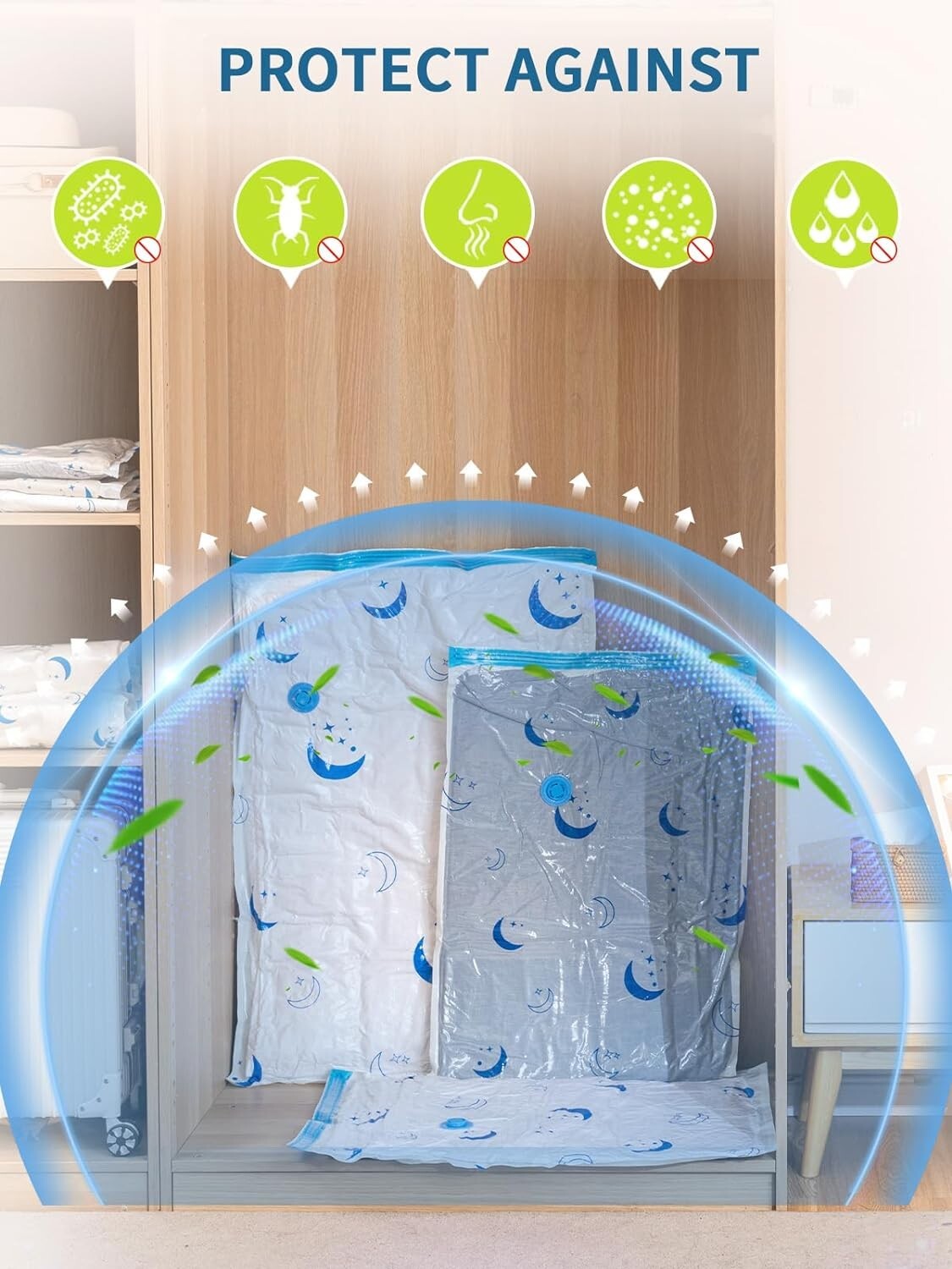 20 Pack Vacuum Storage Bags with Electric Pump - Space-Saving in Jumbo to Small