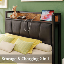 Load image into Gallery viewer, Sturdy Twin XL Bed Frame - Storage Headboard with USB Outlets for Modern Living
