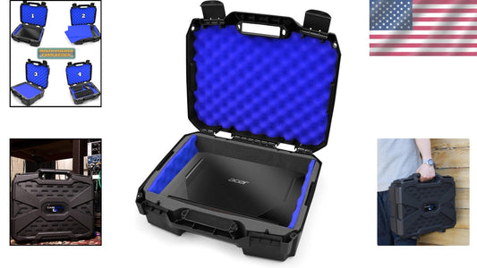 Crushproof 15" Hard Shell Laptop Case with Foam for Safe Travel & Storage