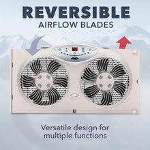 Load image into Gallery viewer, Light Grey Bionaire Window Fan with 3 Speeds and Remote Control - Cool Comfort