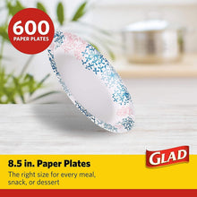 Load image into Gallery viewer, Stylish 8.5" Disposable Floral Plates - Cut Proof, Microwave Safe, 600 Pieces