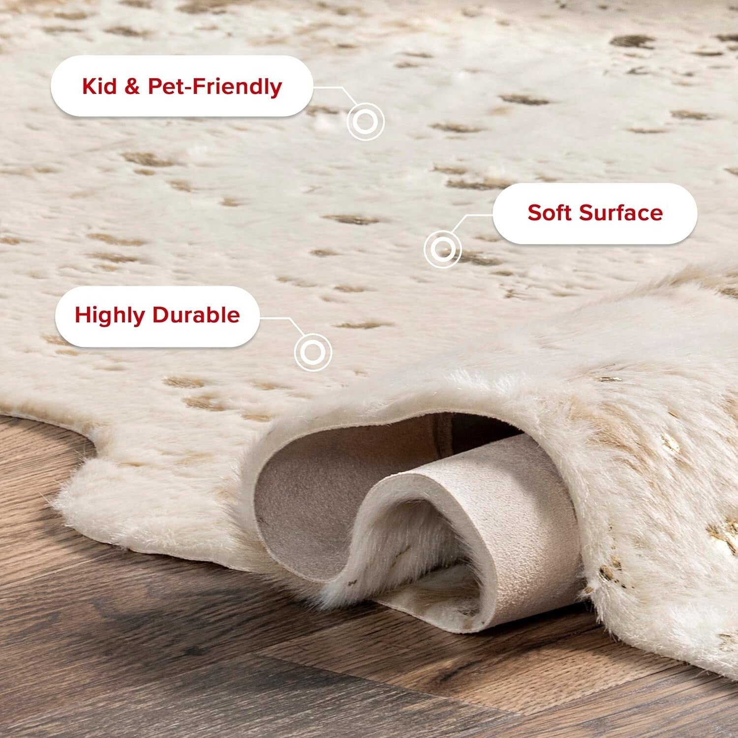 Elegant 4x5 Animal Print Area Rug - Durable & Perfect for Modern Interiors