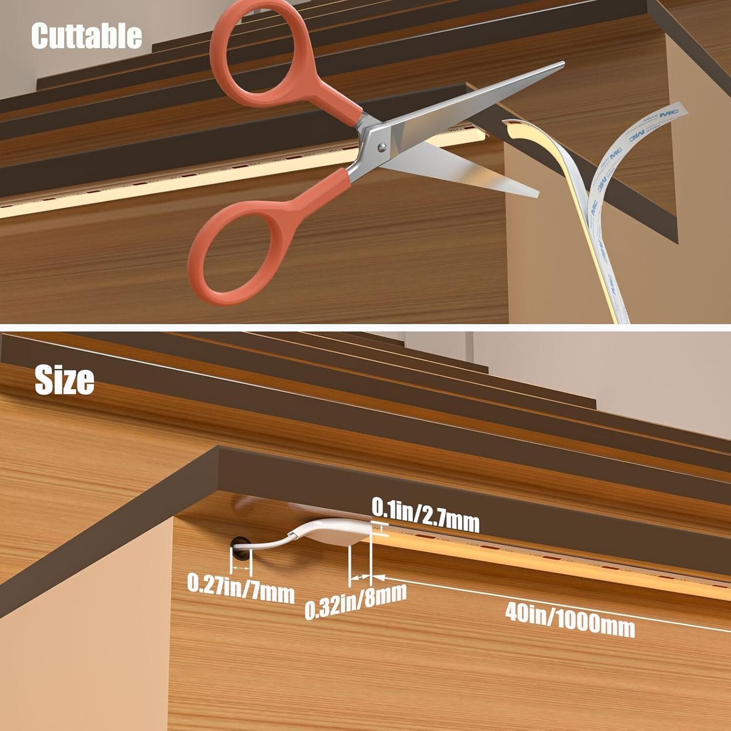 High-Performance COB LED Stair Lighting Kit - 40" Motion-Activated Illumination