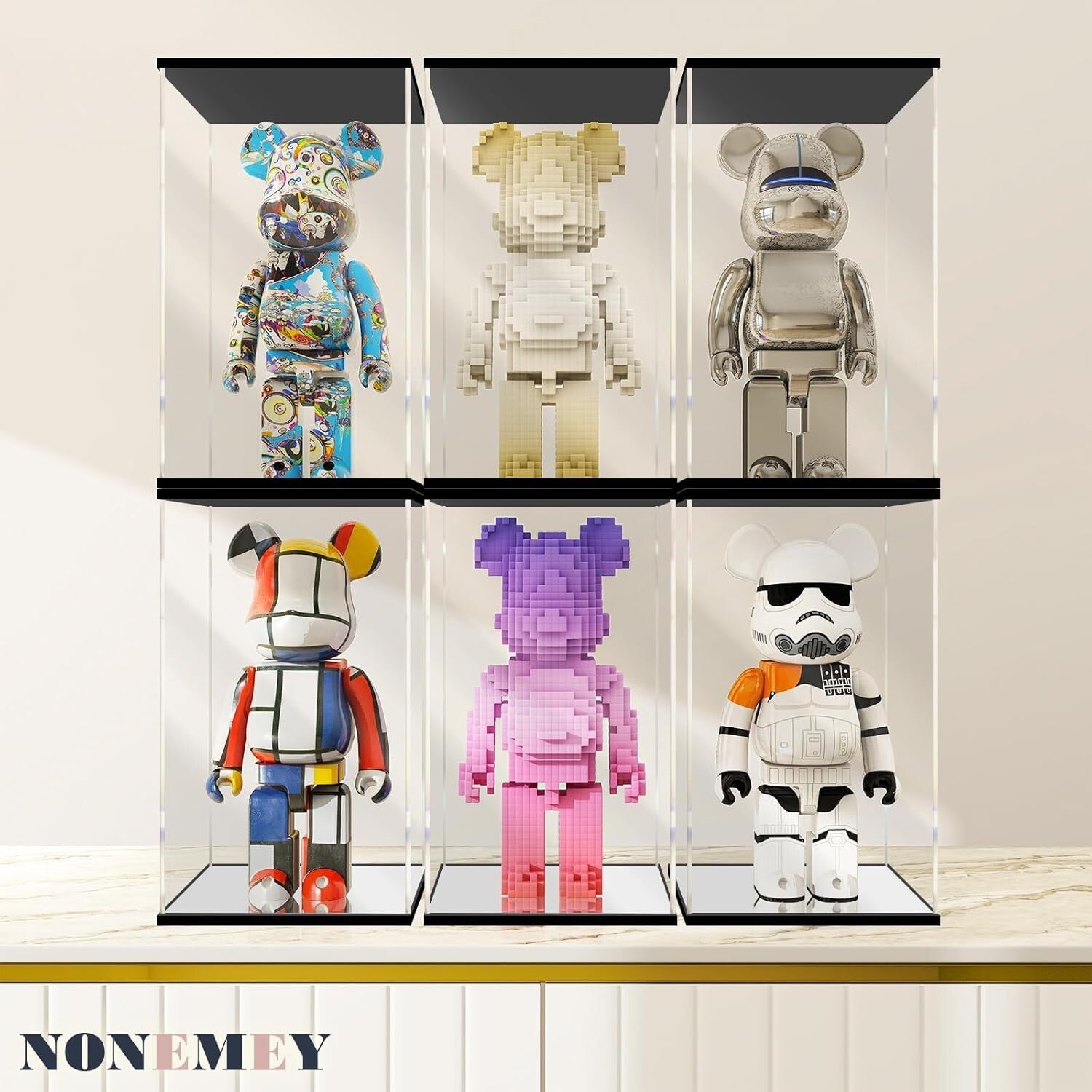 Clear Acrylic Display Case with Remote Control Light - Perfect for Bearbrick