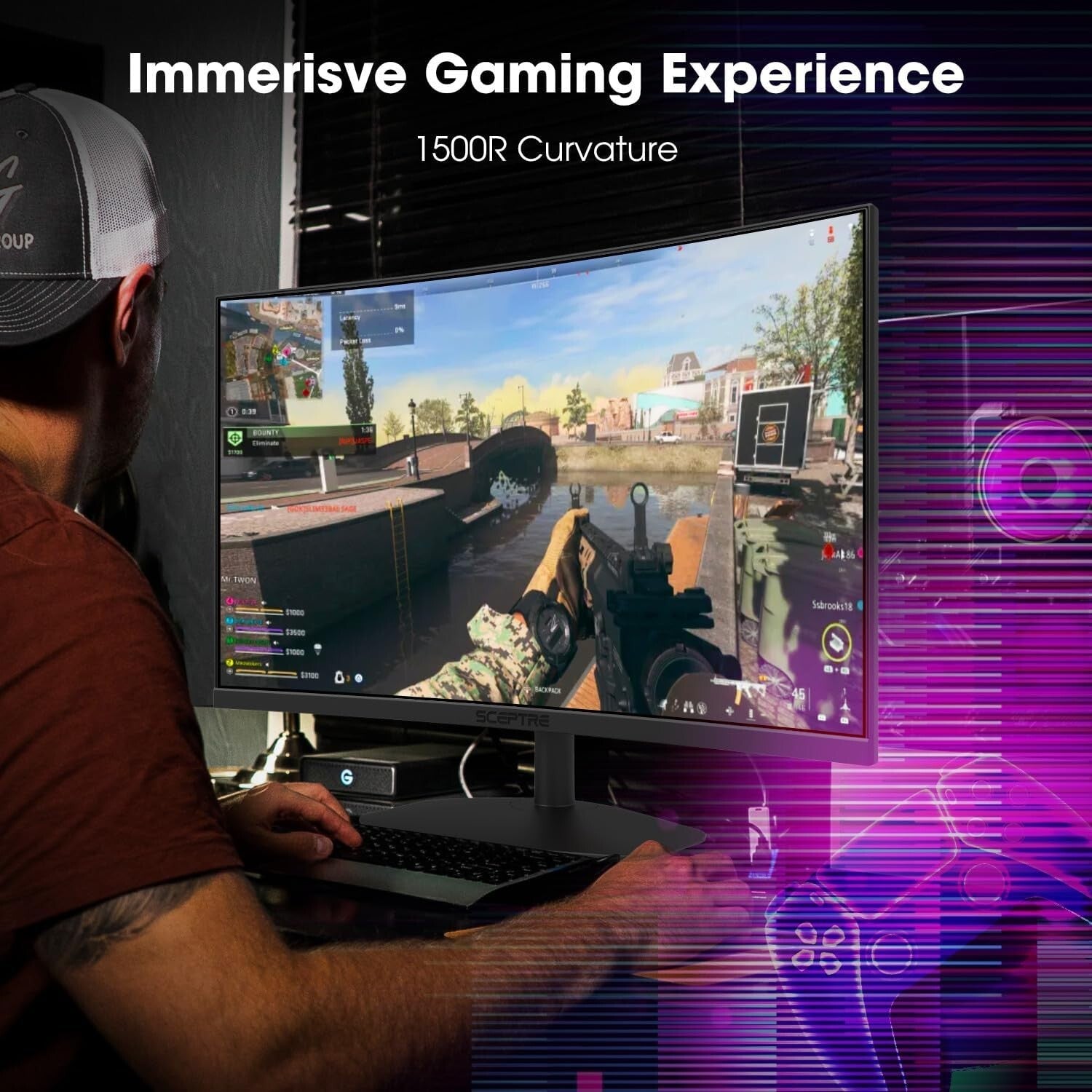 Elevate Your Setup: 27-Inch Curved 100Hz Gaming Monitor with Built-in Speakers
