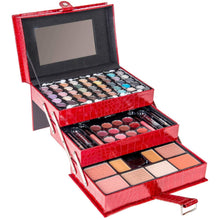 Load image into Gallery viewer, Beginner's All-in-One Makeup Case - 45 Eyeshadows, Lip Gloss &amp; Brushes Included