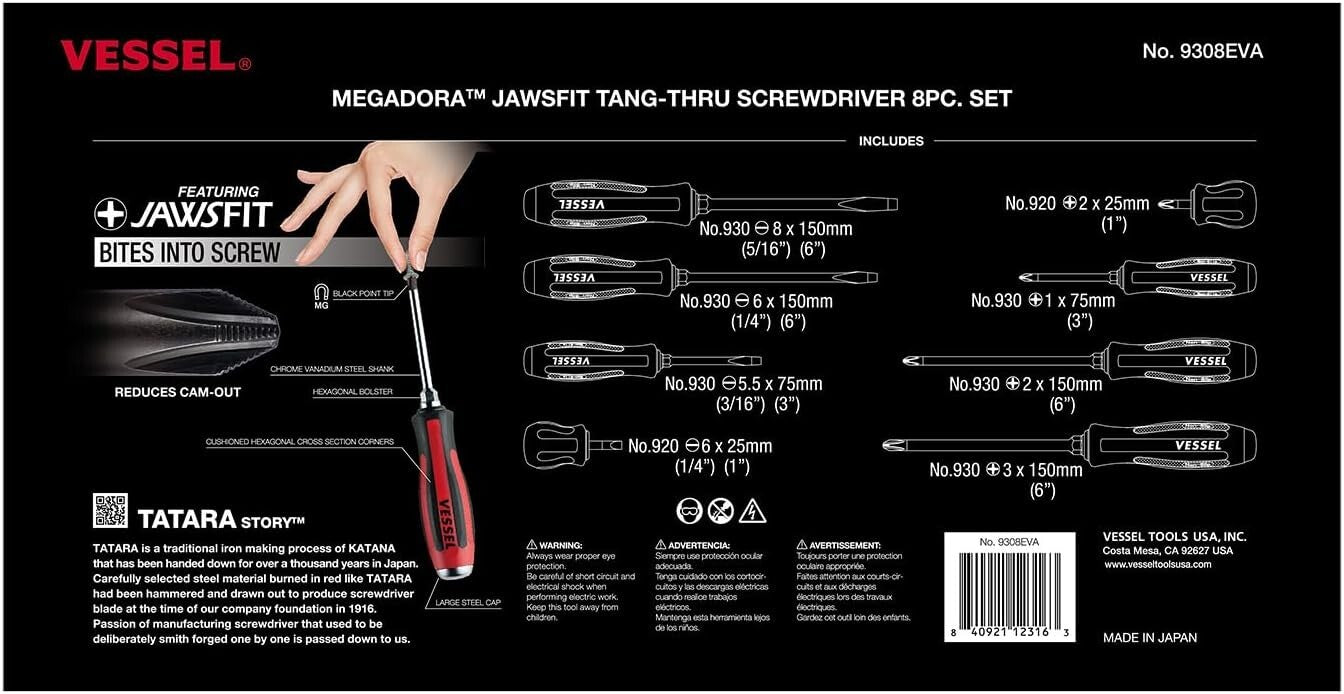 Versatile 8-Piece Screwdriver Set with EVA Foam Handle - Ideal for Home & Shop