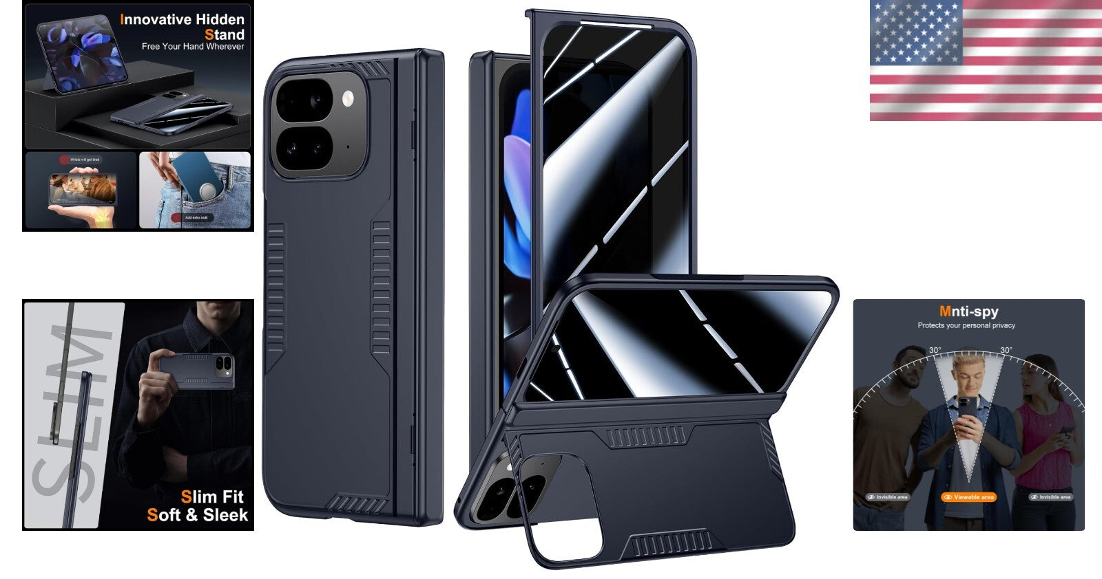 Multi-Functional Google Pixel 9 Pro Fold Case with Wireless Charging & Kickstand