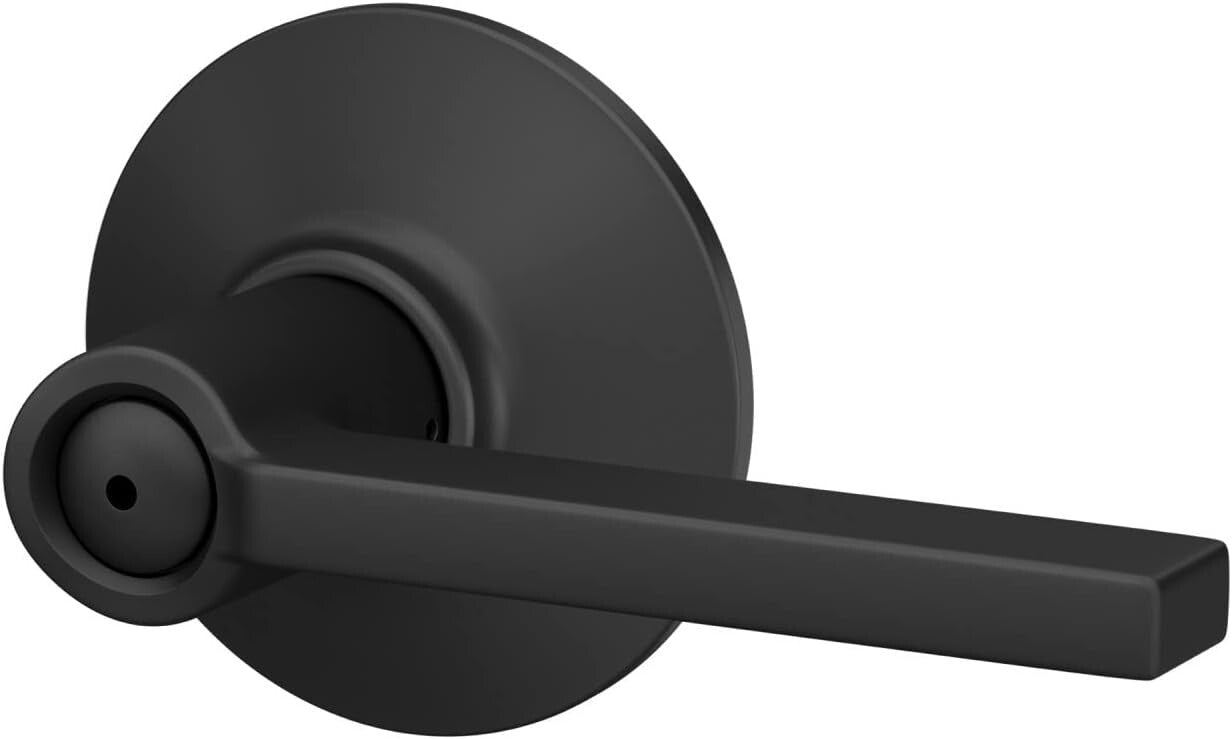 Elegant Matte Black Bed & Bath Door Handle - Privacy Lock Function Included