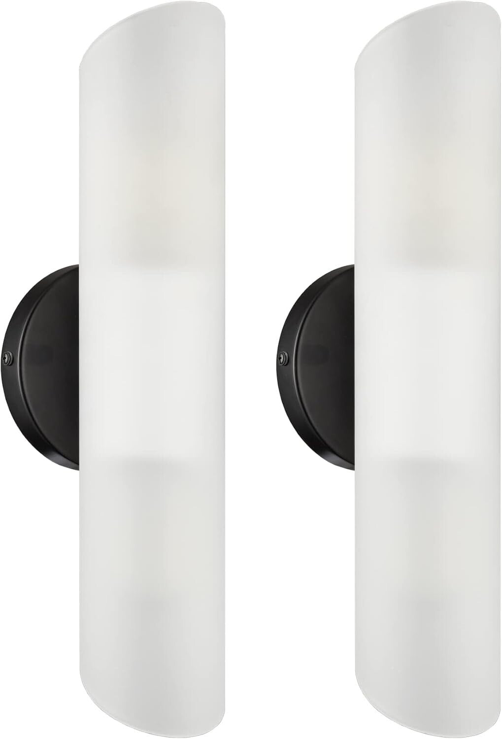 Elegant Black Bathroom Wall Sconces with Frosted Glass - Modern Farmhouse Design