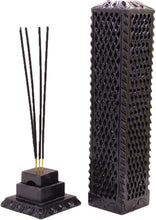 Load image into Gallery viewer, Intricate Handmade Black Soapstone Incense Stick Tower - Ideal for Gifting
