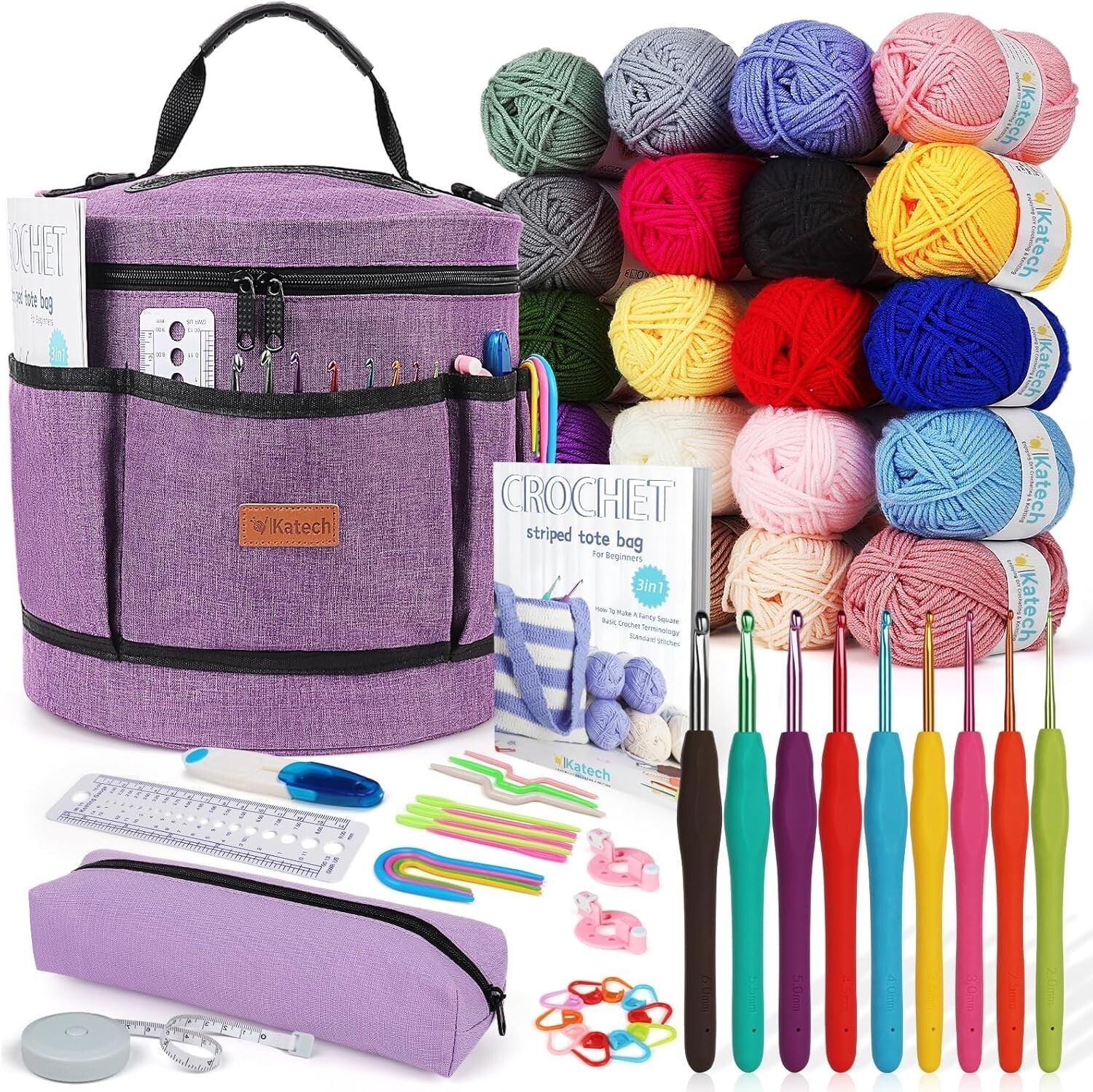All-in-One Beginner Crochet Kit for Adults and Kids - Complete Crochet Supplies