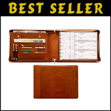 Load image into Gallery viewer, Personalized Leather Check Binder Portfolio - Holds 600 Checks, 9x13 Sheets