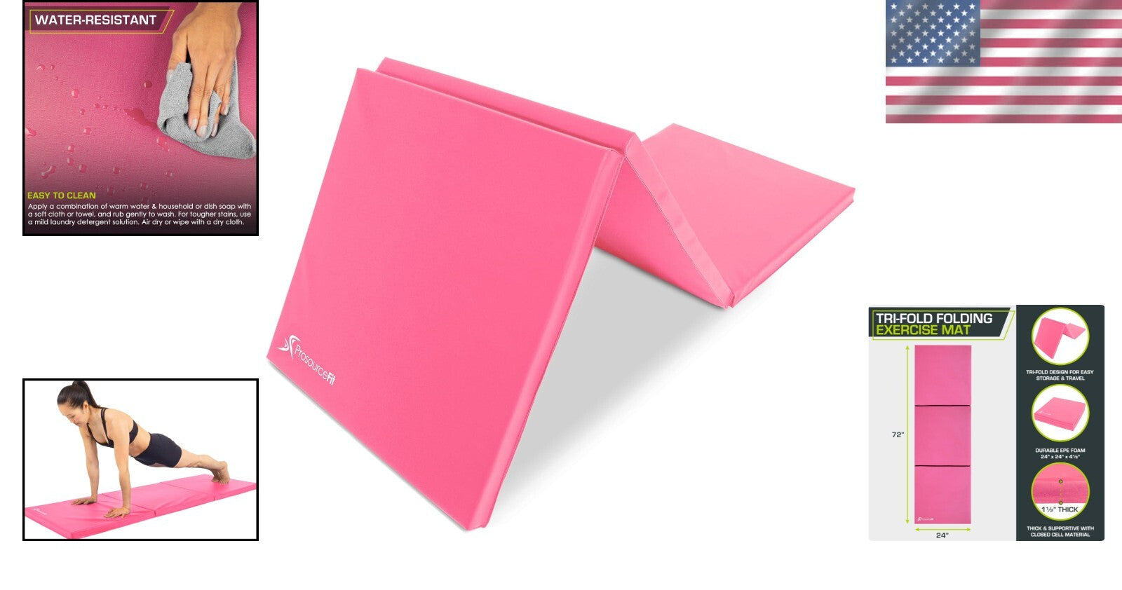 Durable Tri-Fold Workout Mat with Joint Protection - Ideal for Gymnastics & Yoga