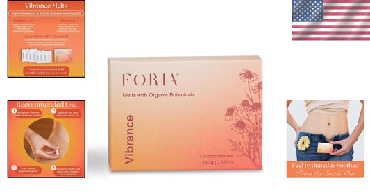 Fragrance-Free Organic Vaginal Suppositories for Hydration & Comfort - 12 Count