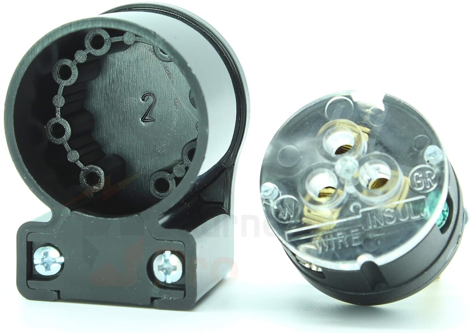 15 Amp Right Angle NEMA 5-15P Plug Connectors for Generators - 10 Pack