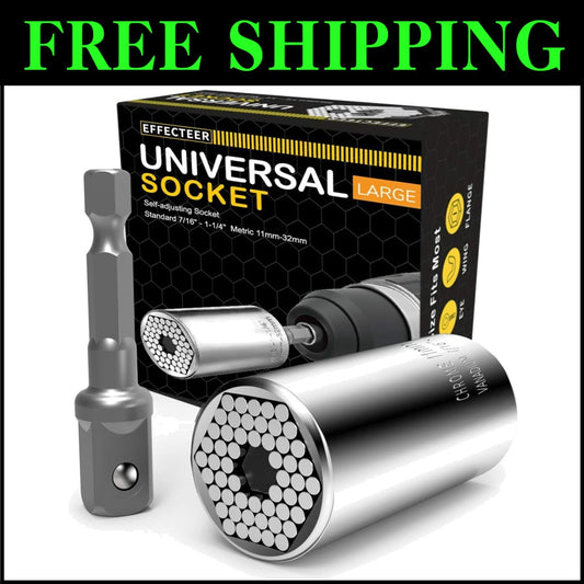 Chrome Vanadium Universal Socket for Ratchet & Power Drill – Versatile Tool