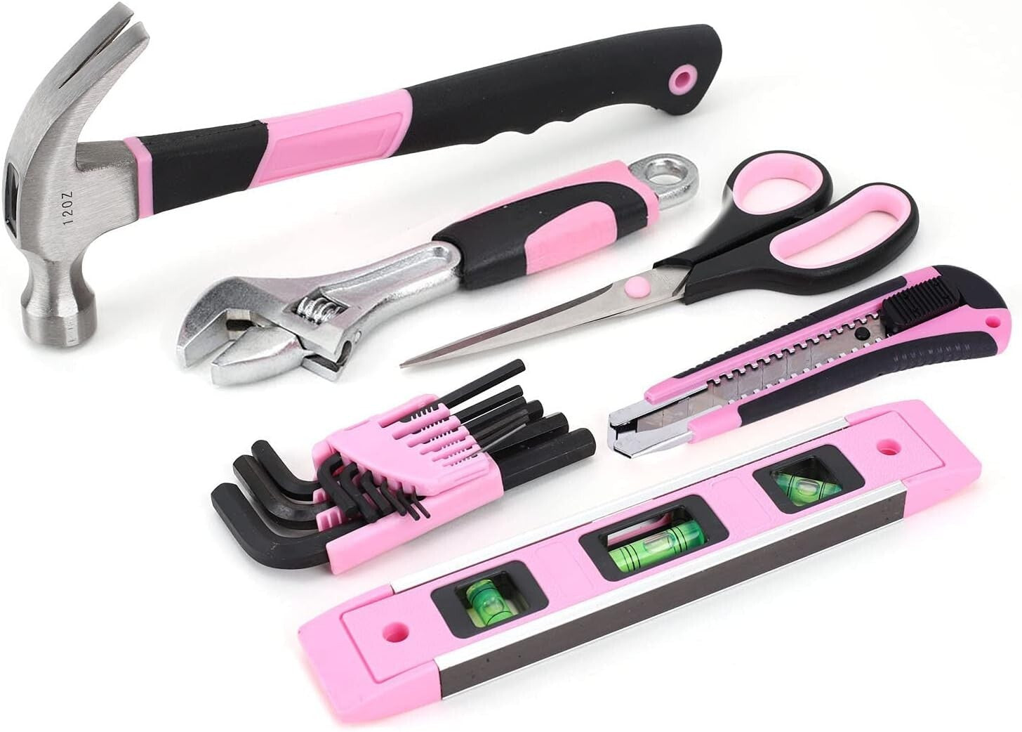 Complete Pink Tool Set - 220 Pieces with 12-Inch Storage Bag for Women