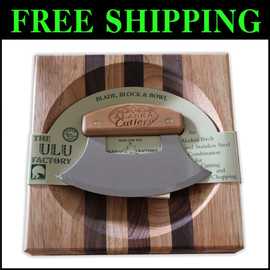 Ulu Bowl Set with Durable Stainless Steel Blade - Ideal for Culinary Enthusiasts