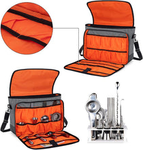 Load image into Gallery viewer, Premium Nylon Bartender Bag with Padded Dividers for Wine &amp; Cocktail Essentials