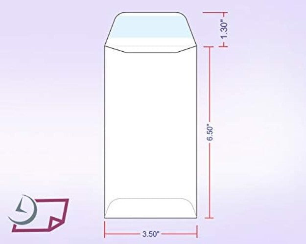 Bulk 500 Heavyweight White Envelopes with Gummed Flap for Cash & Valuables