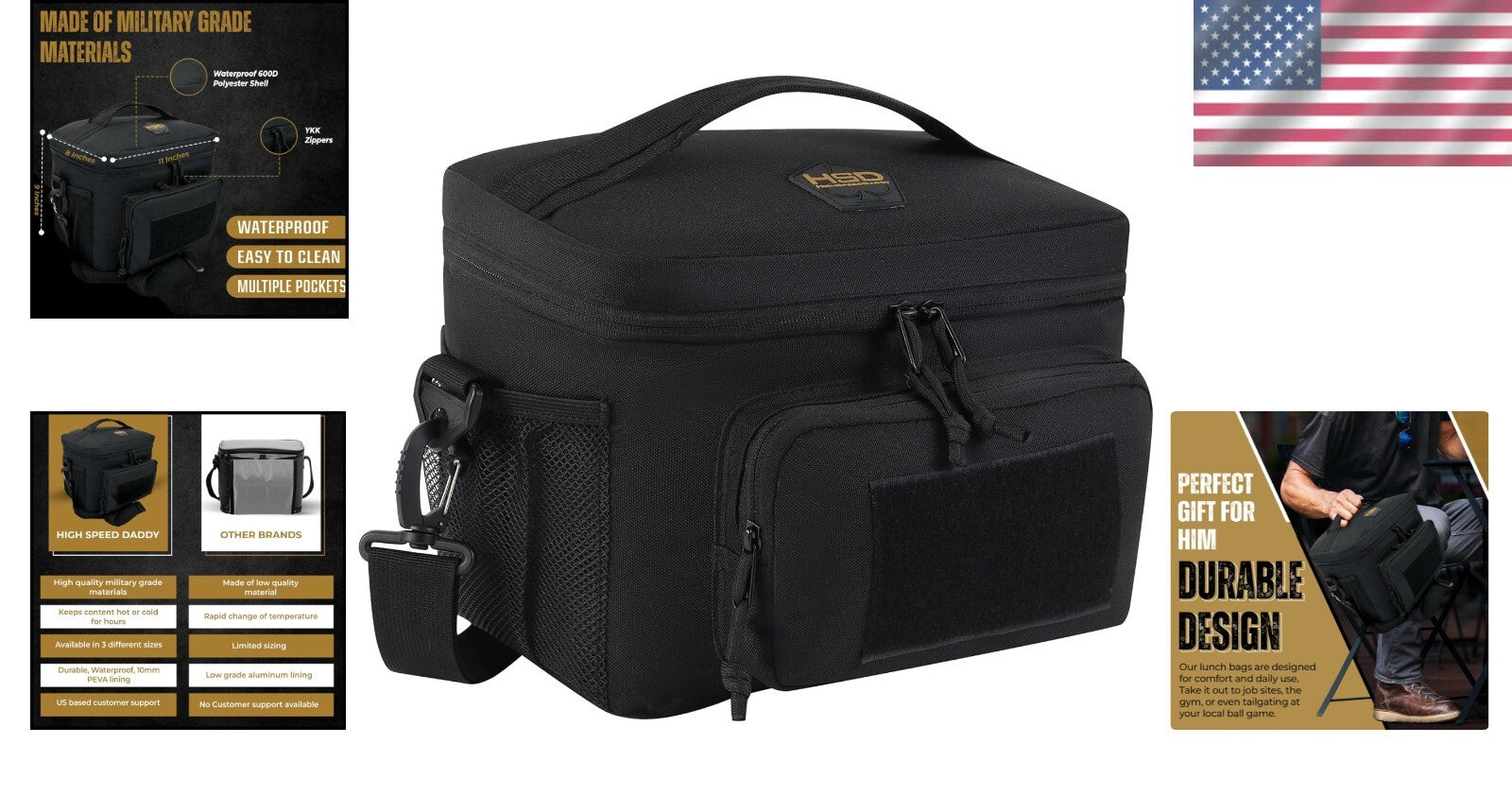 Extra Large 15L Tactical Lunch Bag with Insulation - Perfect for Work & Travel
