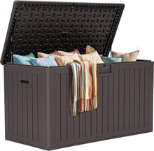 Load image into Gallery viewer, 200 Gallon Double-Wall Deck Box with Divider – Water-Resistant Outdoor Storage