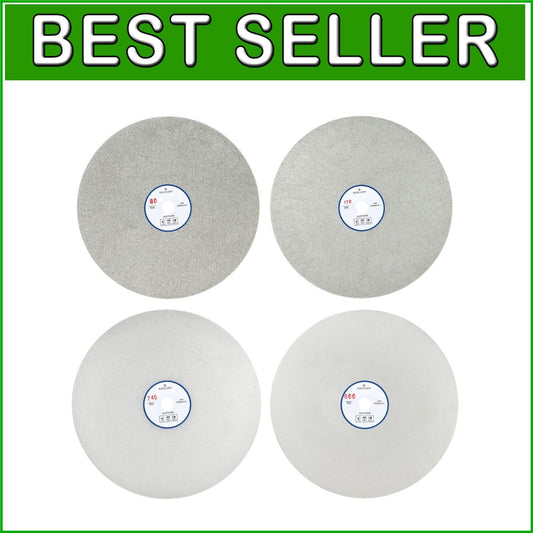 Premium 4-Pack Diamond Flat Lap Discs 8" - Ideal for Gem Faceting and Polishing