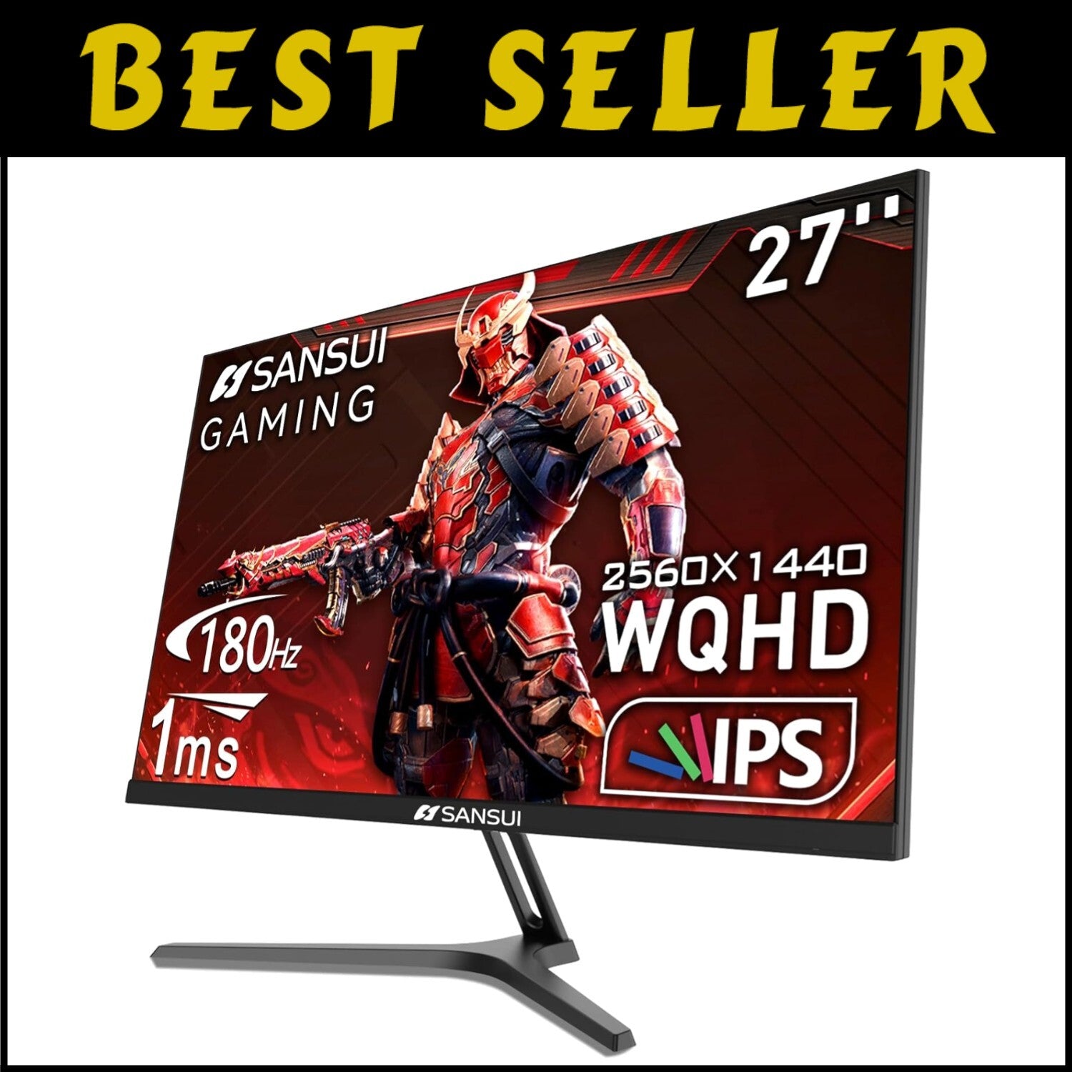 27 Inch QHD 2560x1440 180Hz Monitor: Fast-Response, Eye Care, Adjustable Stand