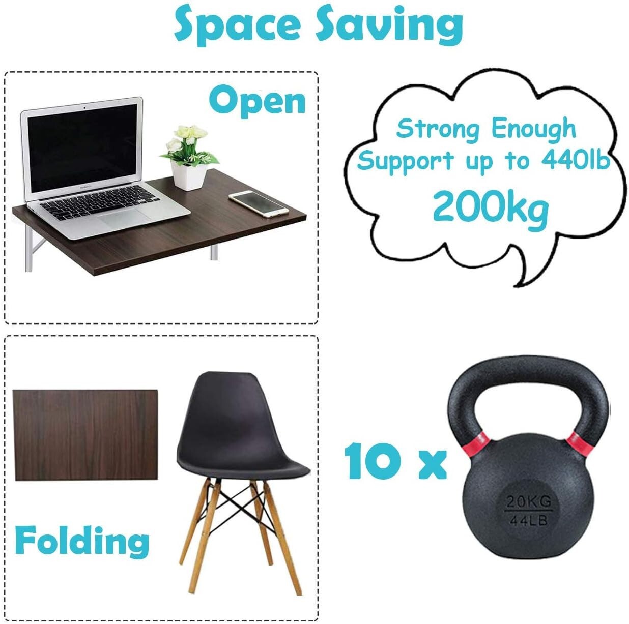 Premium 22 Inch Stainless Steel Folding Brackets - Easy Installation & Strong